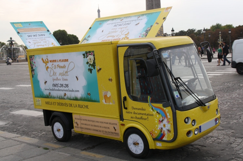Mini-camion vente de miel